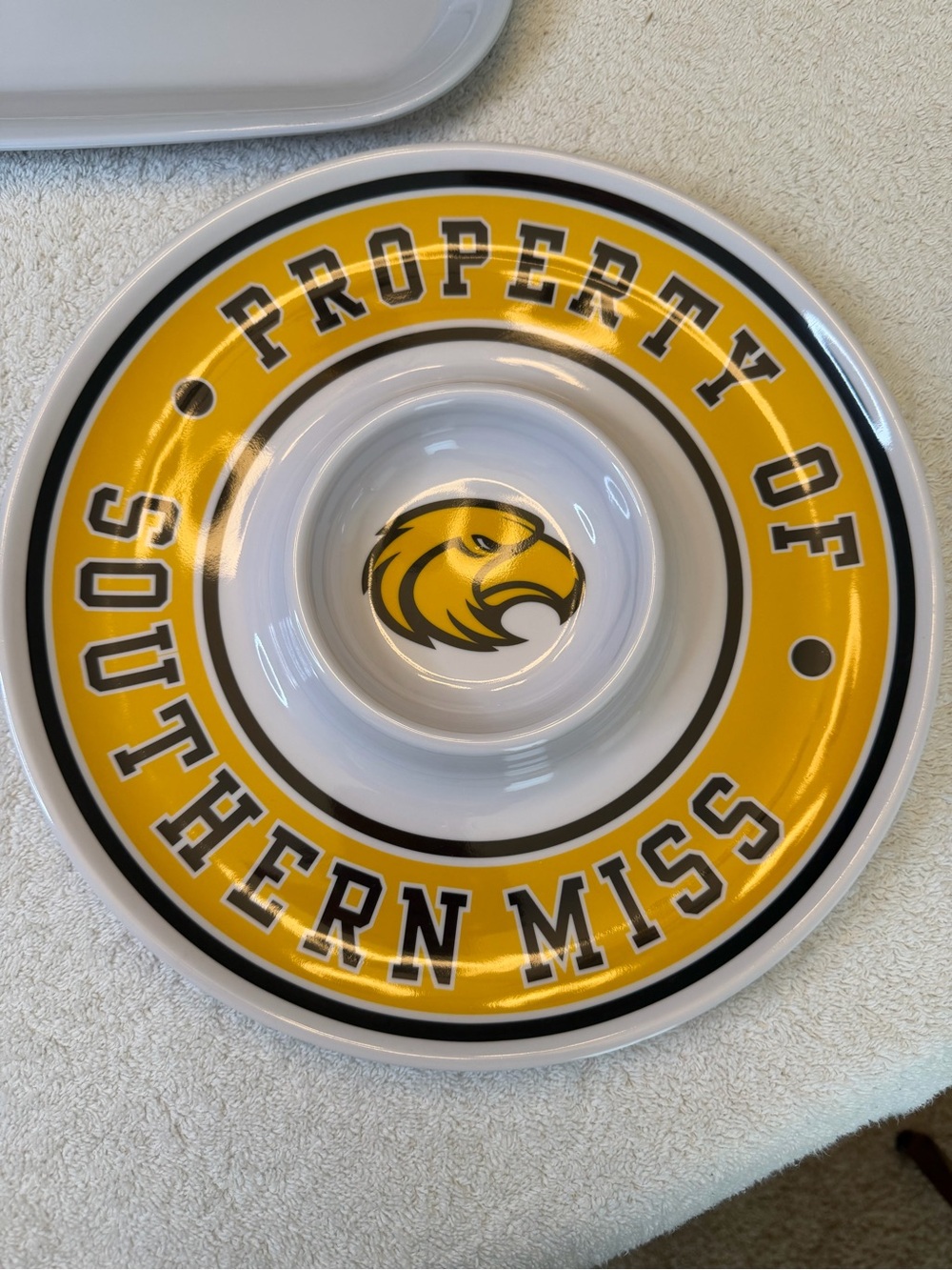 NCAA Southern Miss Golden Eagles Platter Chip Dip Set Excellent Condition - Picture 3 of 9